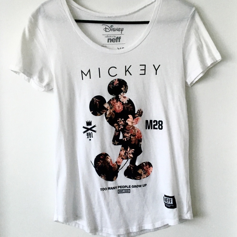 Disney x Neff Mickey Mouse Floral T-Shirt NWOT